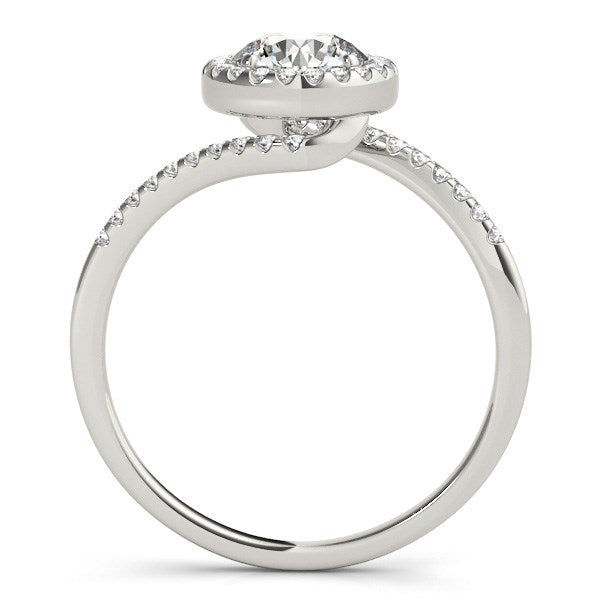 14k White Gold Halo Design Bypass Round Diamond Engagement Ring (5/8 cttw) RCJ Rings  CELESTIA LUXE JEWELLERS