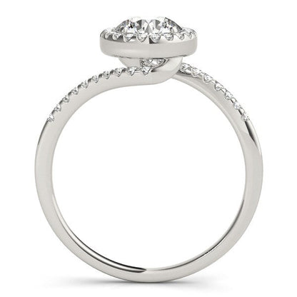 14k White Gold Halo Design Bypass Round Diamond Engagement Ring (5/8 cttw) RCJ Rings  CELESTIA LUXE JEWELLERS