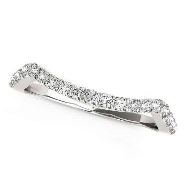 14k White Gold Modern Curvy Design Diamond Wedding Band (1/5 cttw) RCJ Rings  CELESTIA LUXE JEWELLERS
