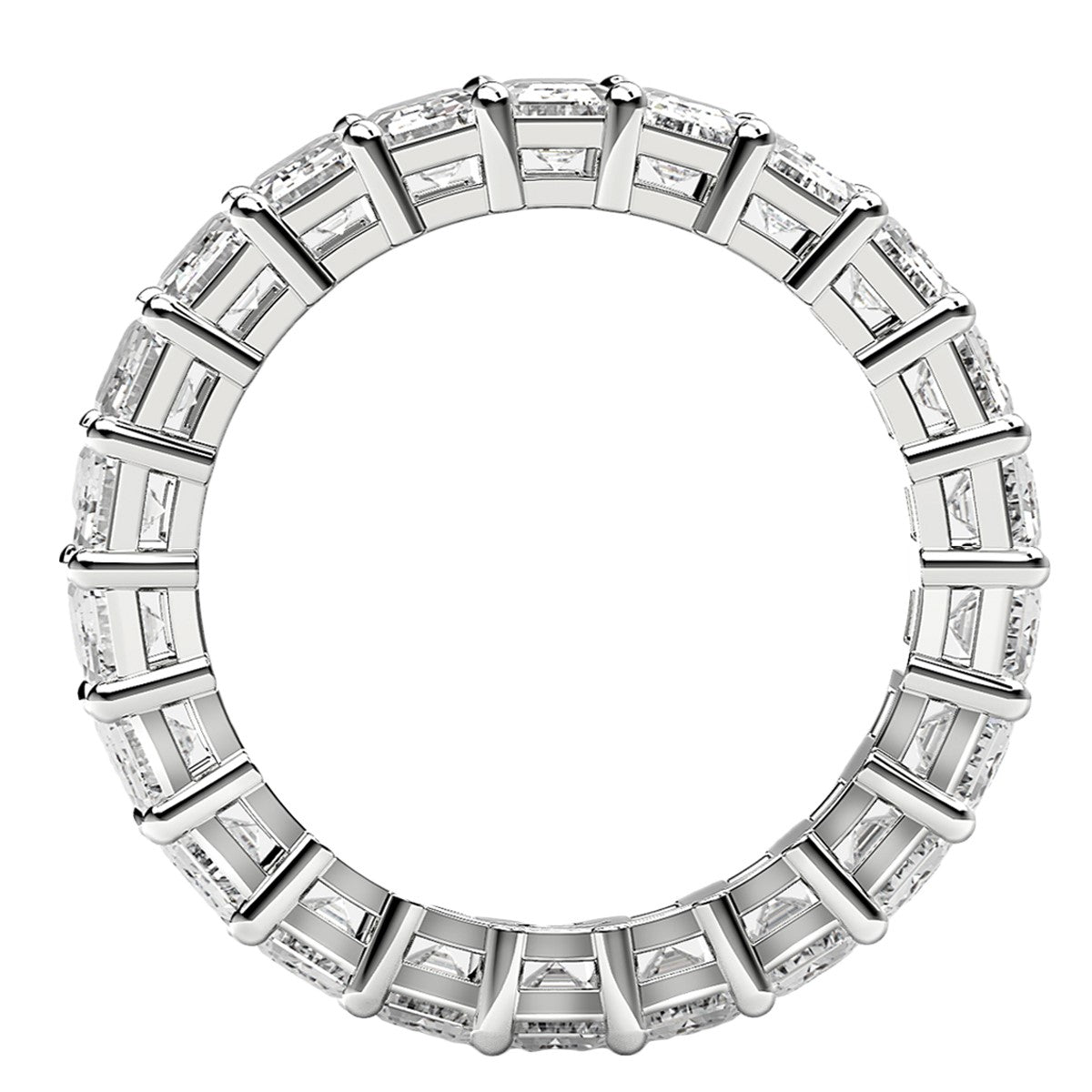 Emerald Cut Lab Grown Diamond Eternity Ring in 14k White Gold (5 cttw FG/VS2) RCJ Rings  CELESTIA LUXE JEWELLERS