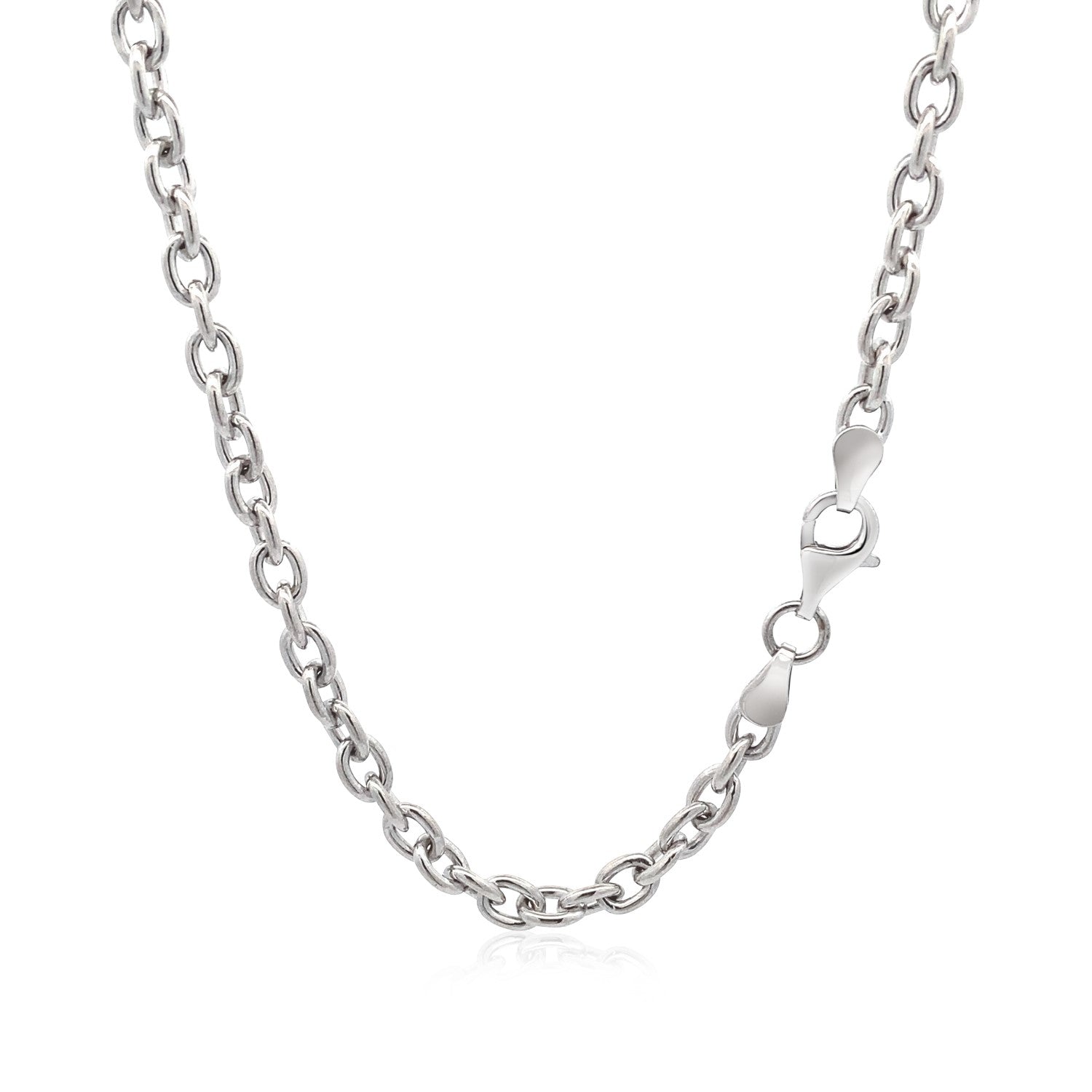 Sterling Silver Rhodium Plated Chain Bracelet with a Flat Heart Motif Station RCJ Necklaces  CELESTIA LUXE JEWELLERS