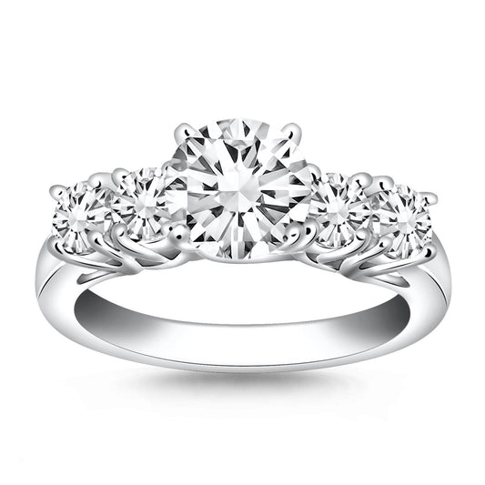 14k White Gold Five Stone Diamond Trellis Engagement Ring RCJ Rings  CELESTIA LUXE JEWELLERS