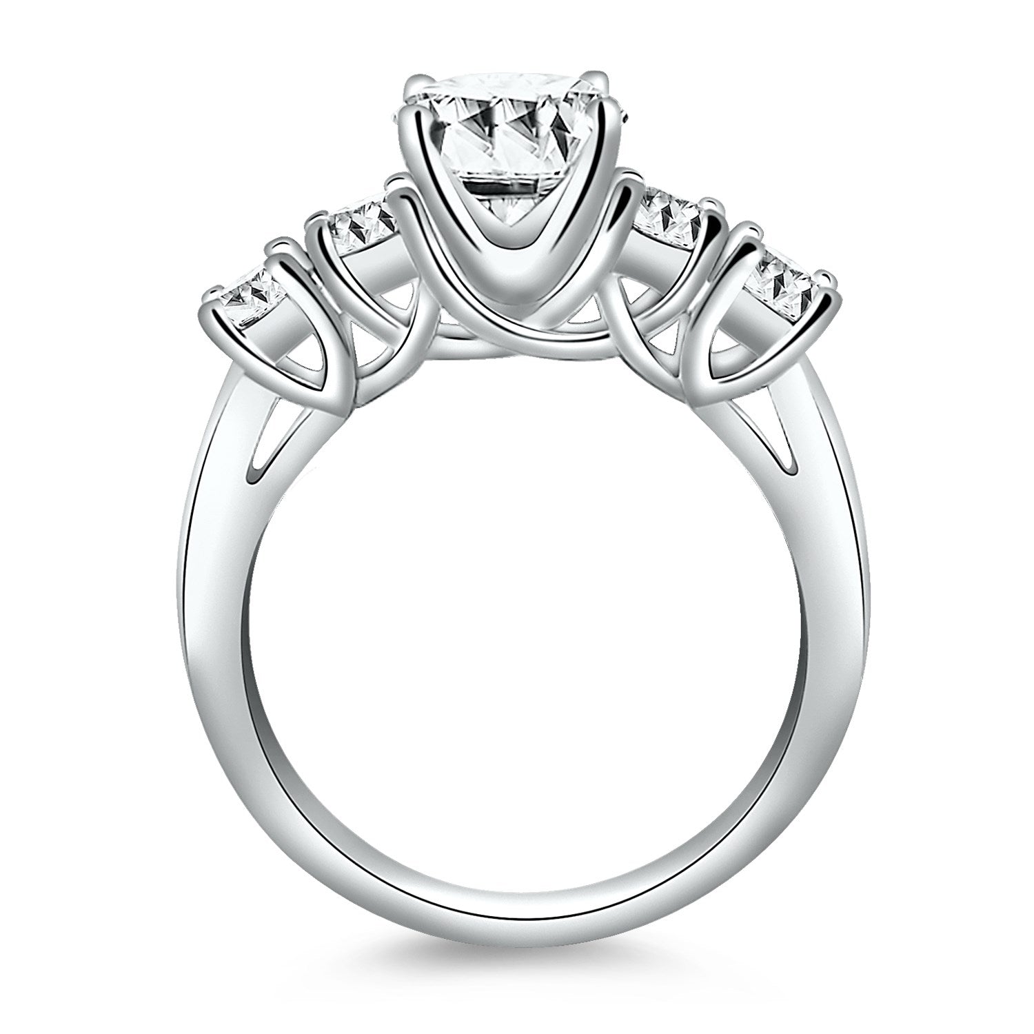 14k White Gold Five Stone Diamond Trellis Engagement Ring RCJ Rings  CELESTIA LUXE JEWELLERS