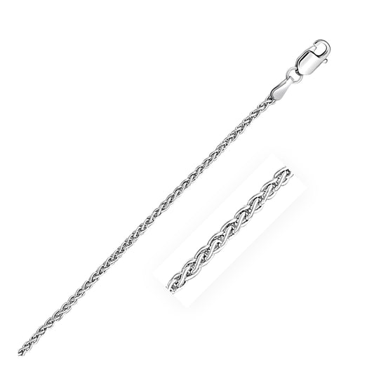 14k White Gold Round Wheat Chain — CELESTIALUXEJEWELLERS