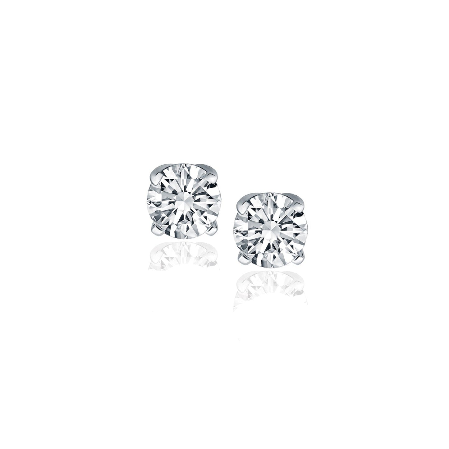 14k White Gold Diamond Four Prong Stud Earrings (1/2 cttw) RCJ Earrings  CELESTIA LUXE JEWELLERS