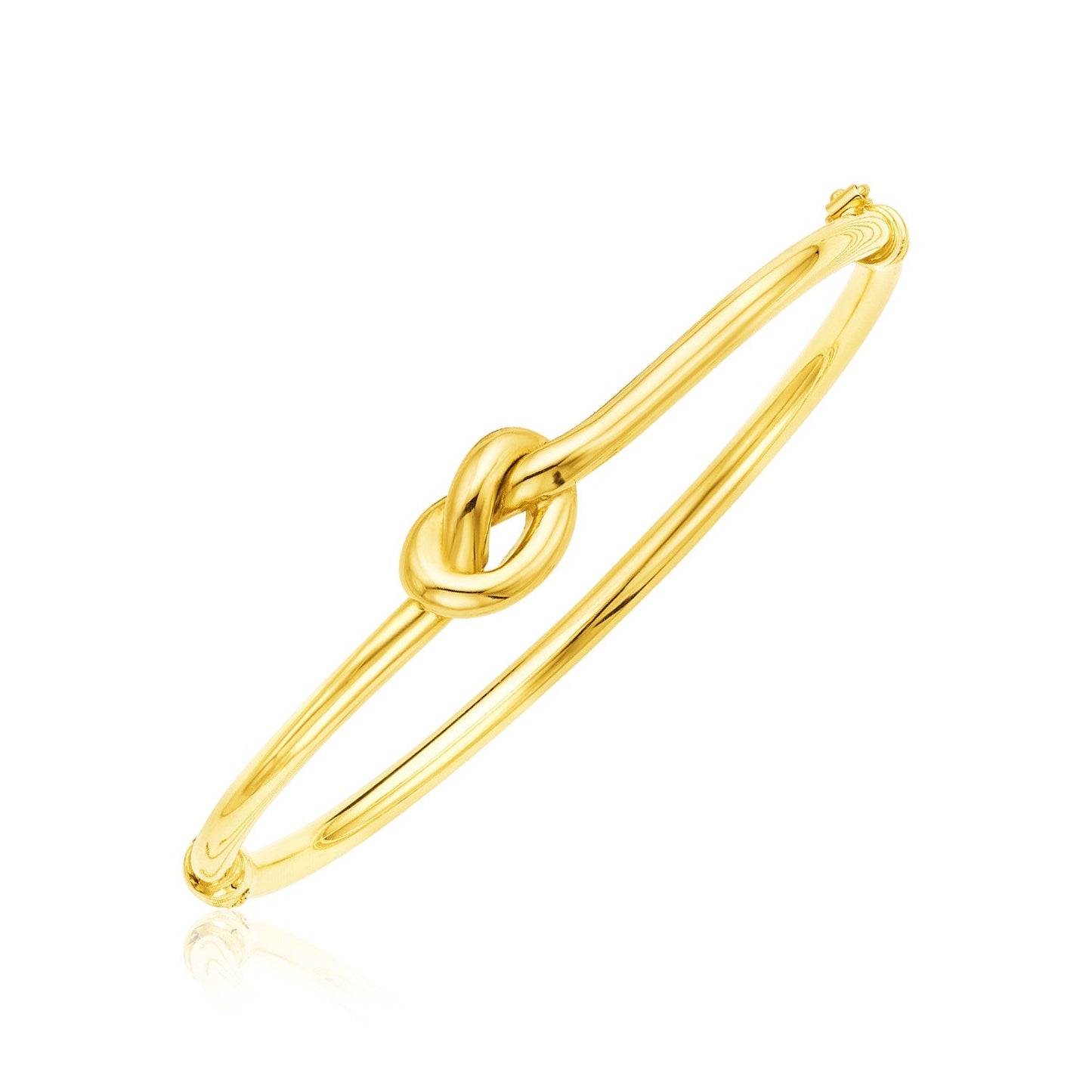 14k Yellow Gold Bangle Bracelet with Polished Knot (9.50 mm) RCJ Bangles  CELESTIA LUXE JEWELLERS