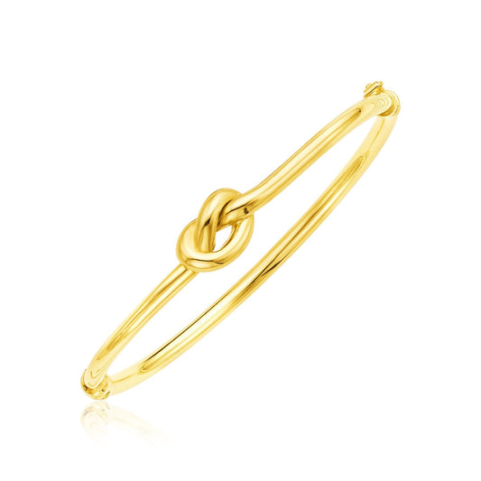 14k Yellow Gold Bangle Bracelet with Polished Knot (9.50 mm) RCJ Bangles  CELESTIA LUXE JEWELLERS