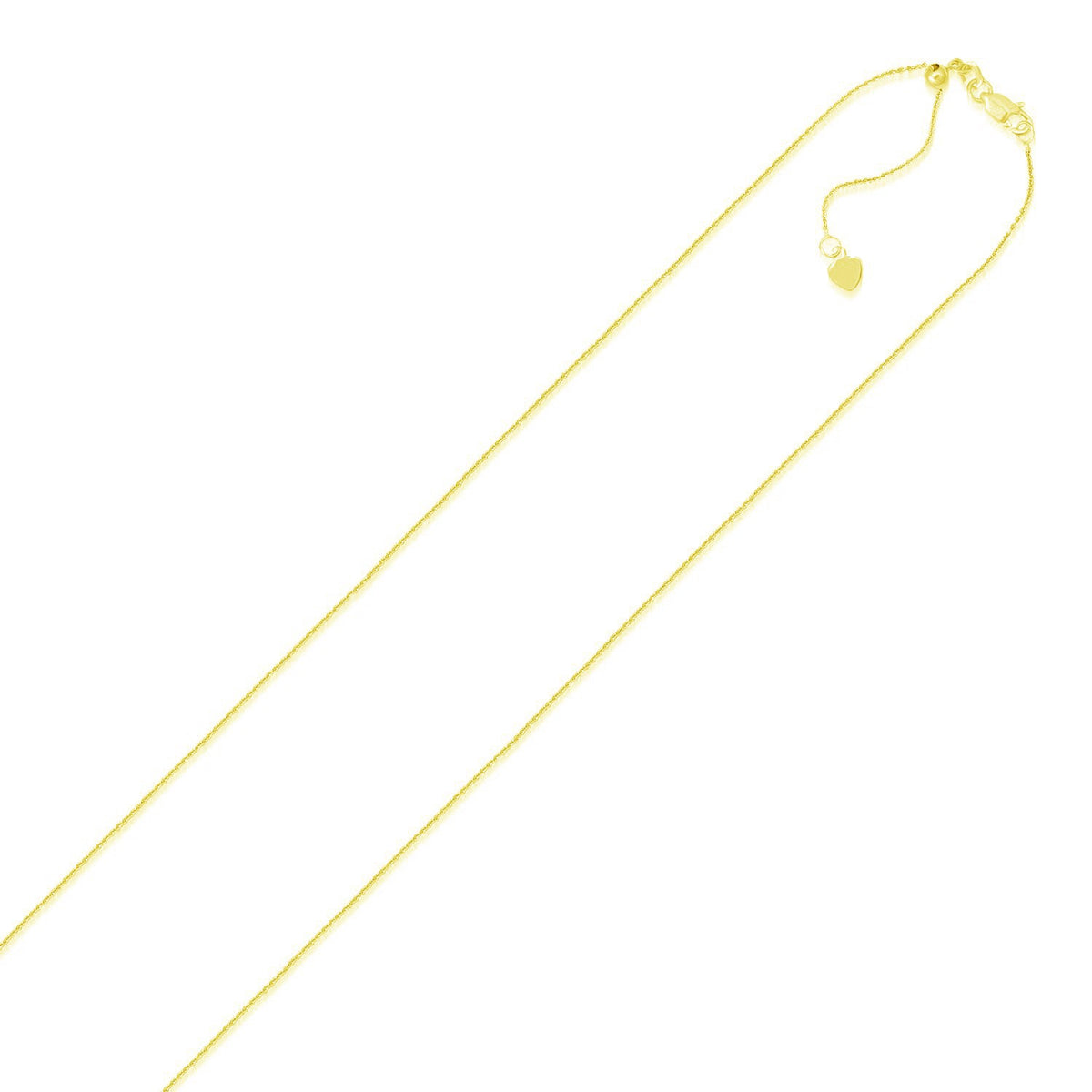 14k Yellow Gold Adjustable Cable Chain