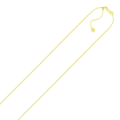 14k Yellow Gold Adjustable Cable Chain