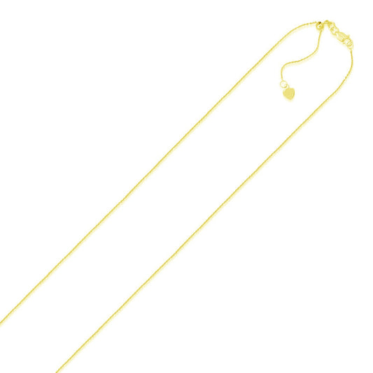 14k Yellow Gold Adjustable Cable Chain