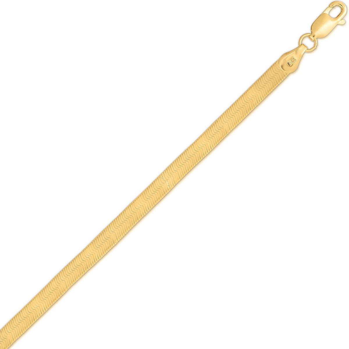Sterling Silver Yellow Gold Plated Imperial Herringbone Chain