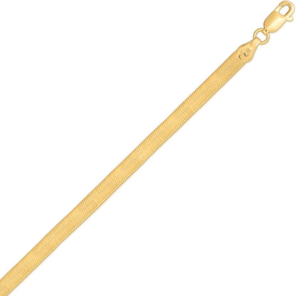 Sterling Silver Yellow Gold Plated Imperial Herringbone Chain