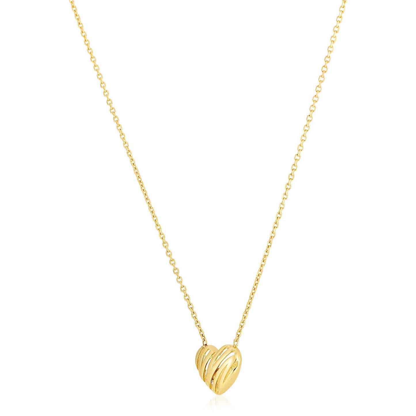 14k Yellow Gold High Polish Scribbles Heart Necklace RCJ Necklaces  CELESTIA LUXE JEWELLERS