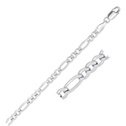 14k White Gold Solid Figaro Chain