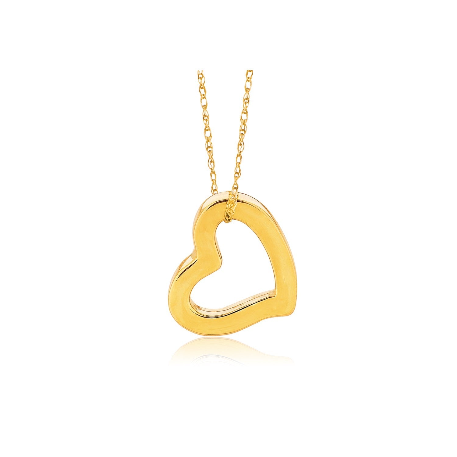14k Yellow Gold Heart Pendant RCJ Pendants  CELESTIA LUXE JEWELLERS