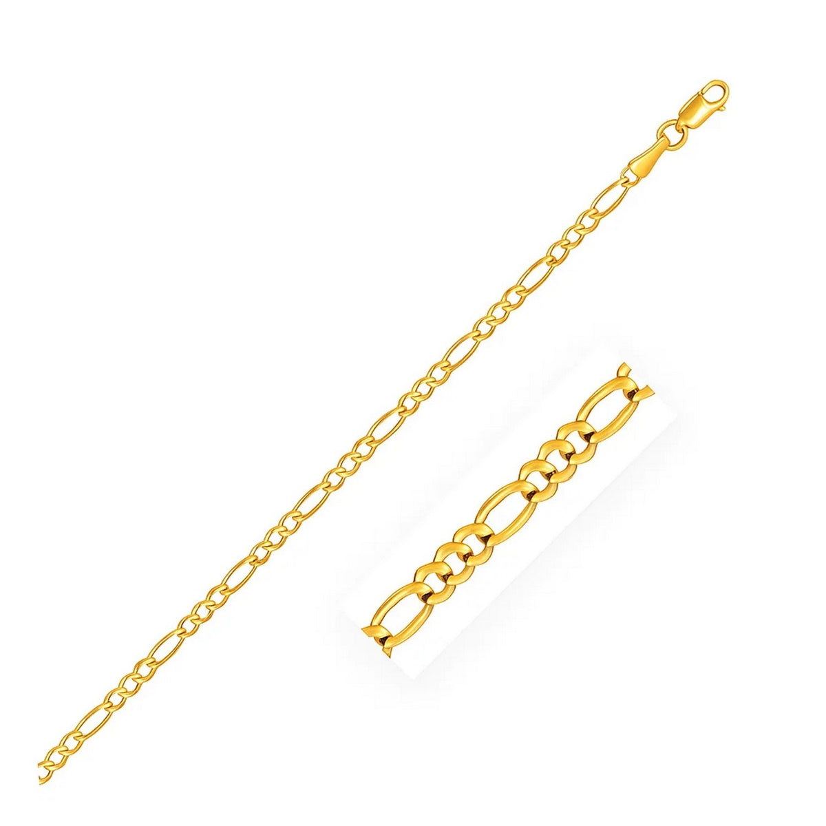 14k Yellow Gold Figaro Anklet 1.5mm