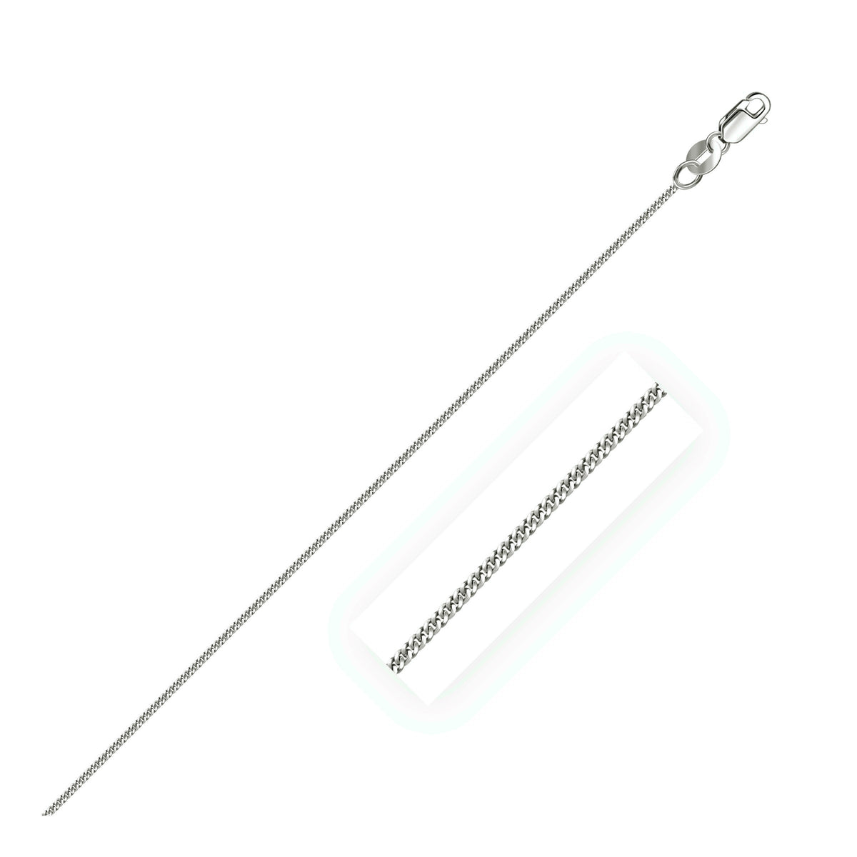 14K White Gold Gourmette Chain
