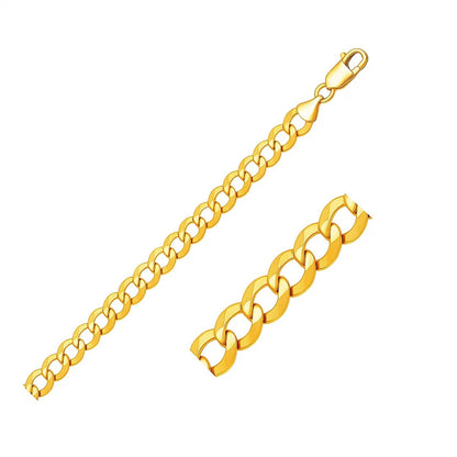 14k Yellow Gold Solid Curb Bracelet
