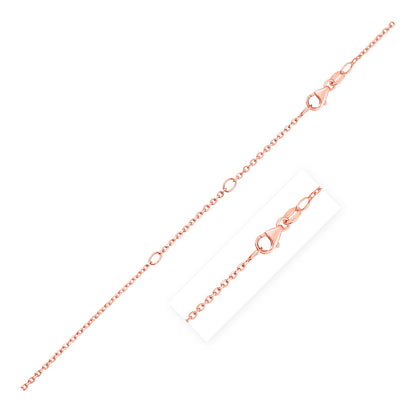 Double Extendable Cable Chain in 14k Rose Gold