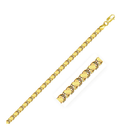 14k Yellow Gold Heart Chain