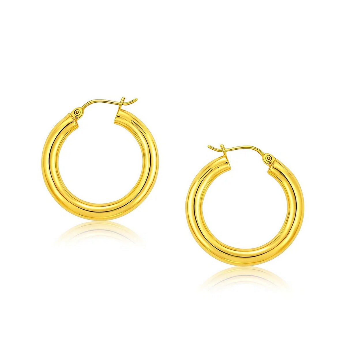 14k Yellow Gold Polished Hoop Earrings