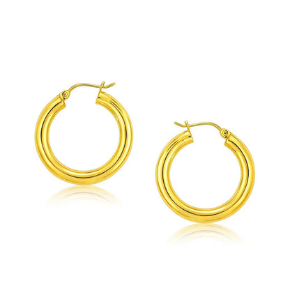 14k Yellow Gold Polished Hoop Earrings