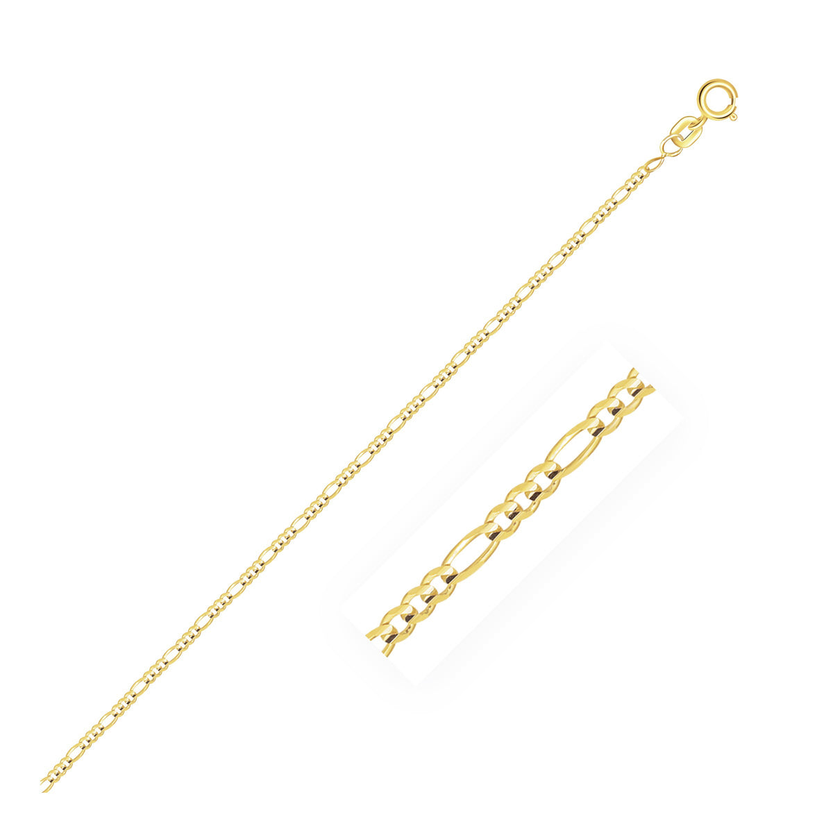 14k Yellow Gold Solid Figaro Chain