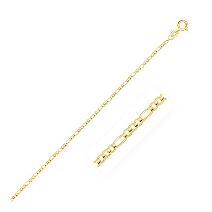 14k Yellow Gold Solid Figaro Chain