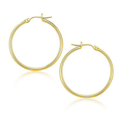 14k Yellow Gold Polished Hoop Earrings