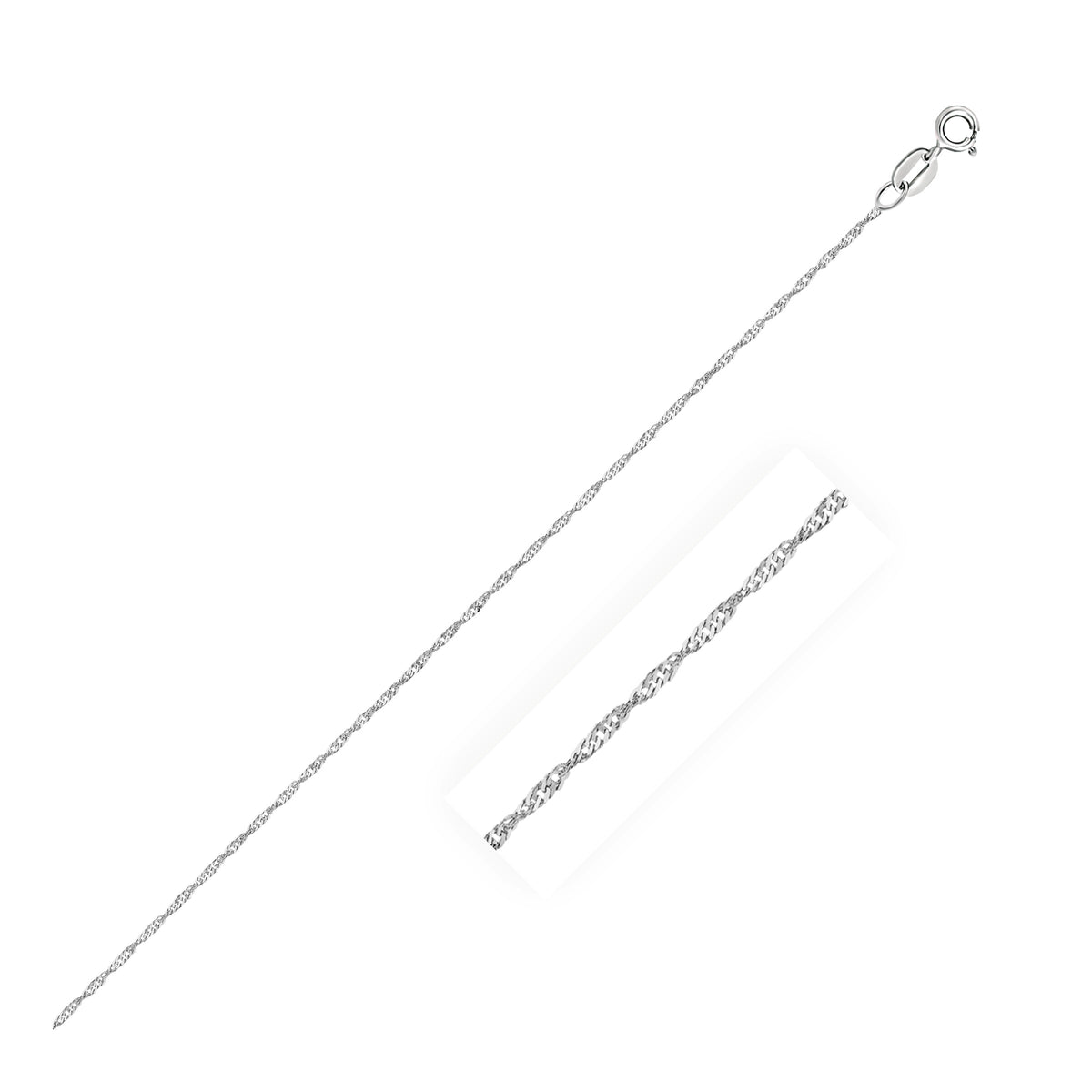 14k White Gold Singapore Chain