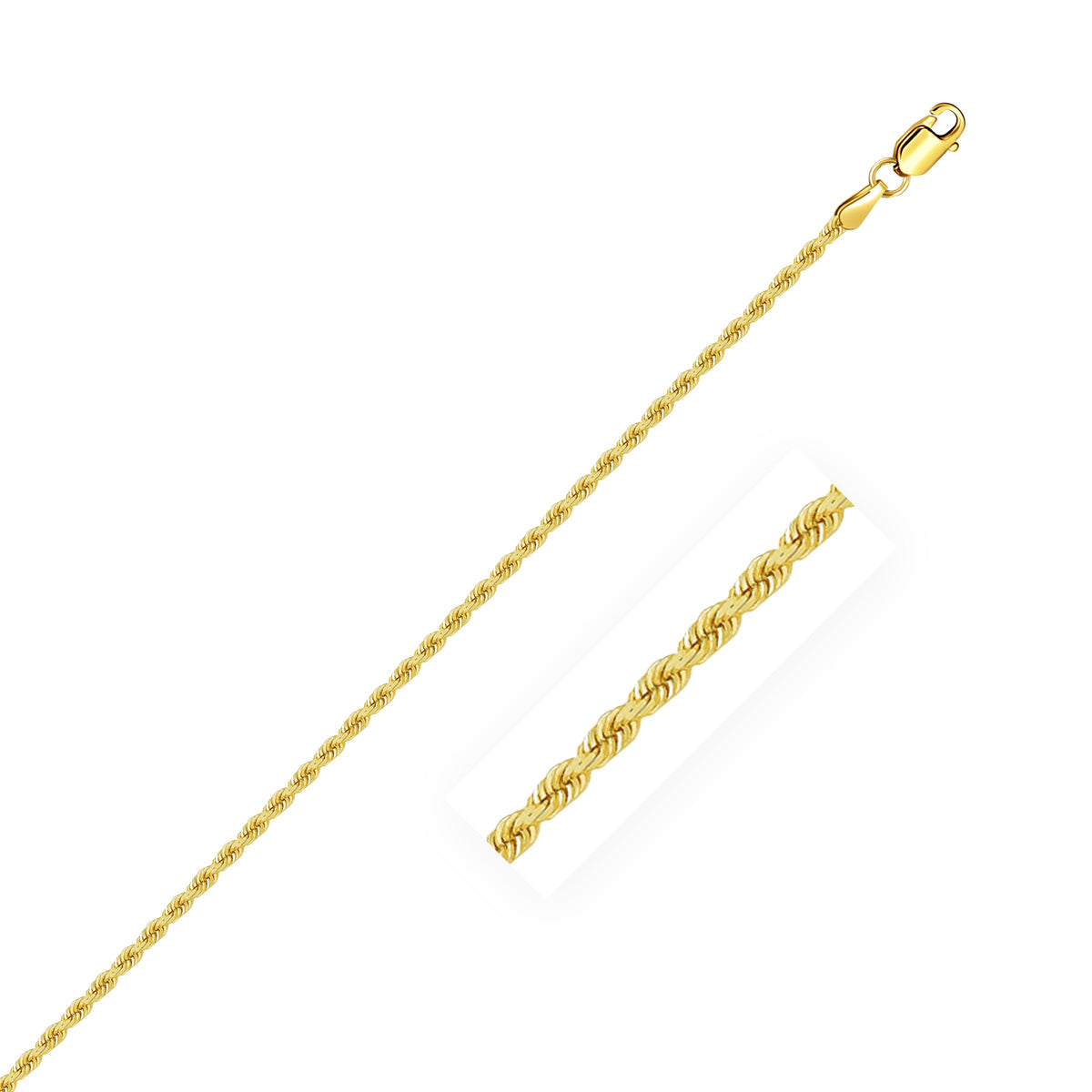 14k Yellow Gold Solid Rope Chain
