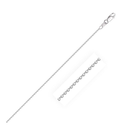 14k White Gold Oval Cable Link Chain