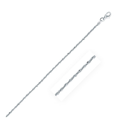 Rhodium Plated Sterling Silver Sparkle Style Chain