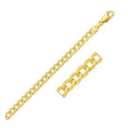 14k Yellow Gold Solid Curb Bracelet