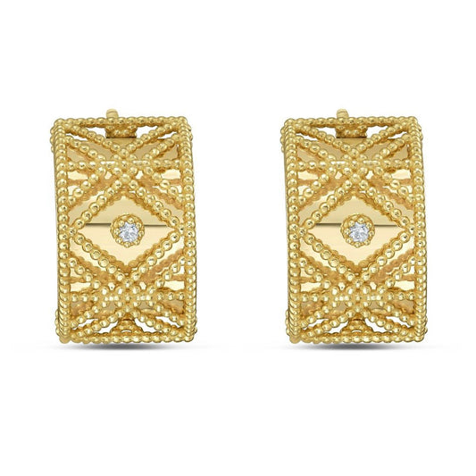 14K Yellow Gold Diamond Vannerie Earrings