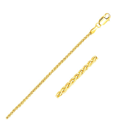 14k Yellow Gold Round Wheat Chain