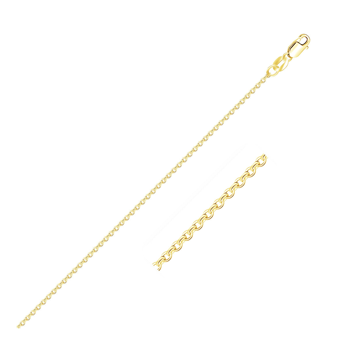 14k Yellow Gold Diamond Cut Cable Link Chain