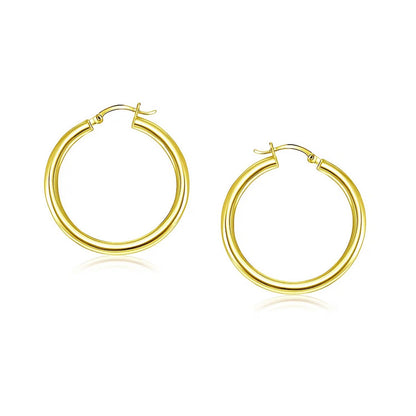 14k Yellow Gold Polished Hoop Earrings
