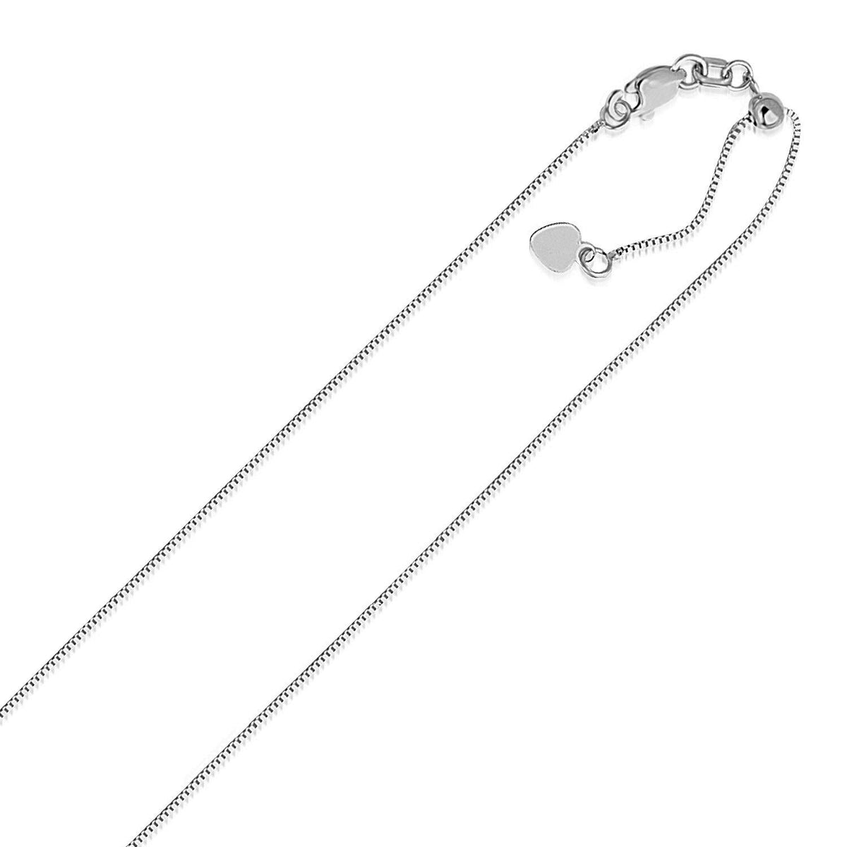 14k White Gold Adjustable Box Chain