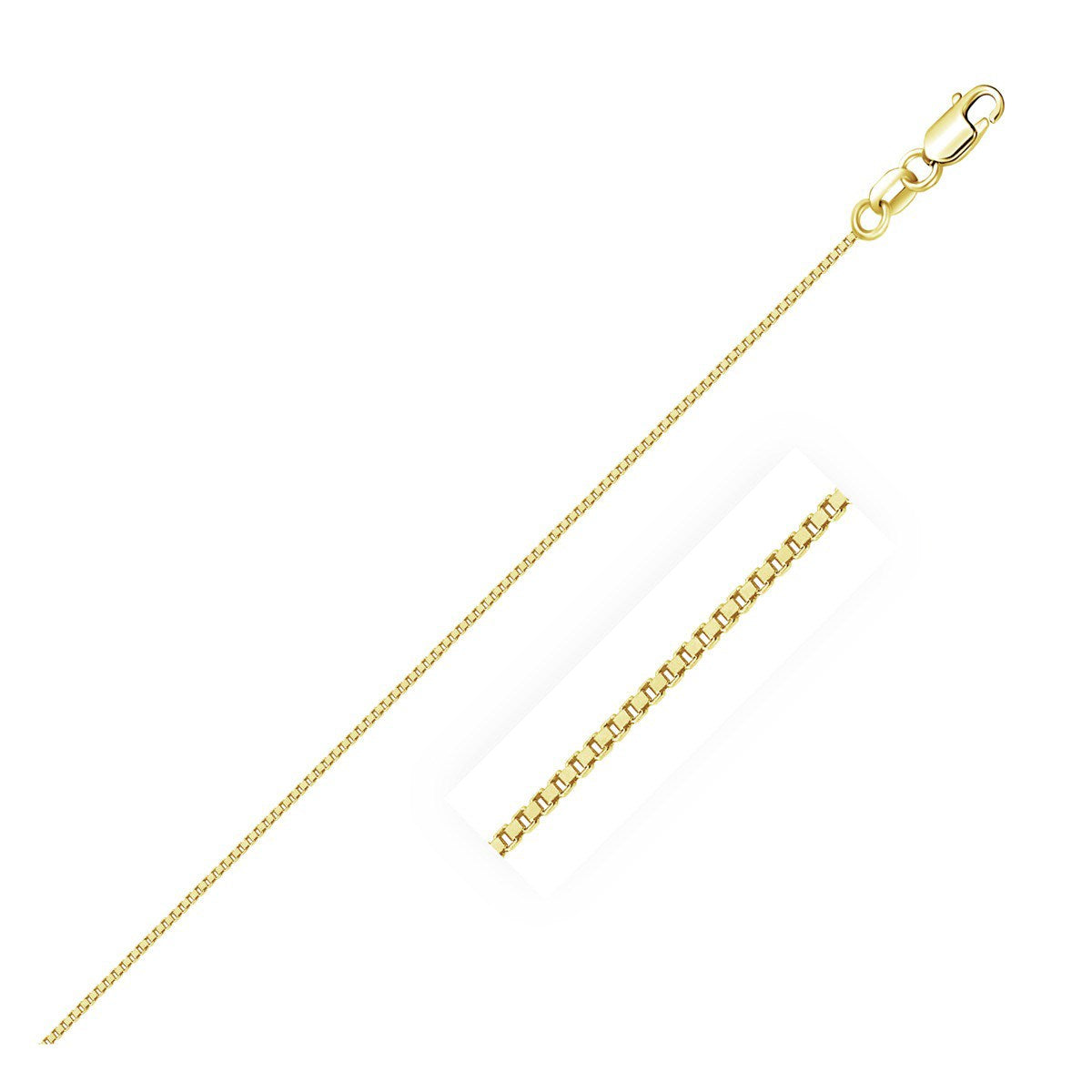 18k Yellow Gold Box Chain 0.8mm