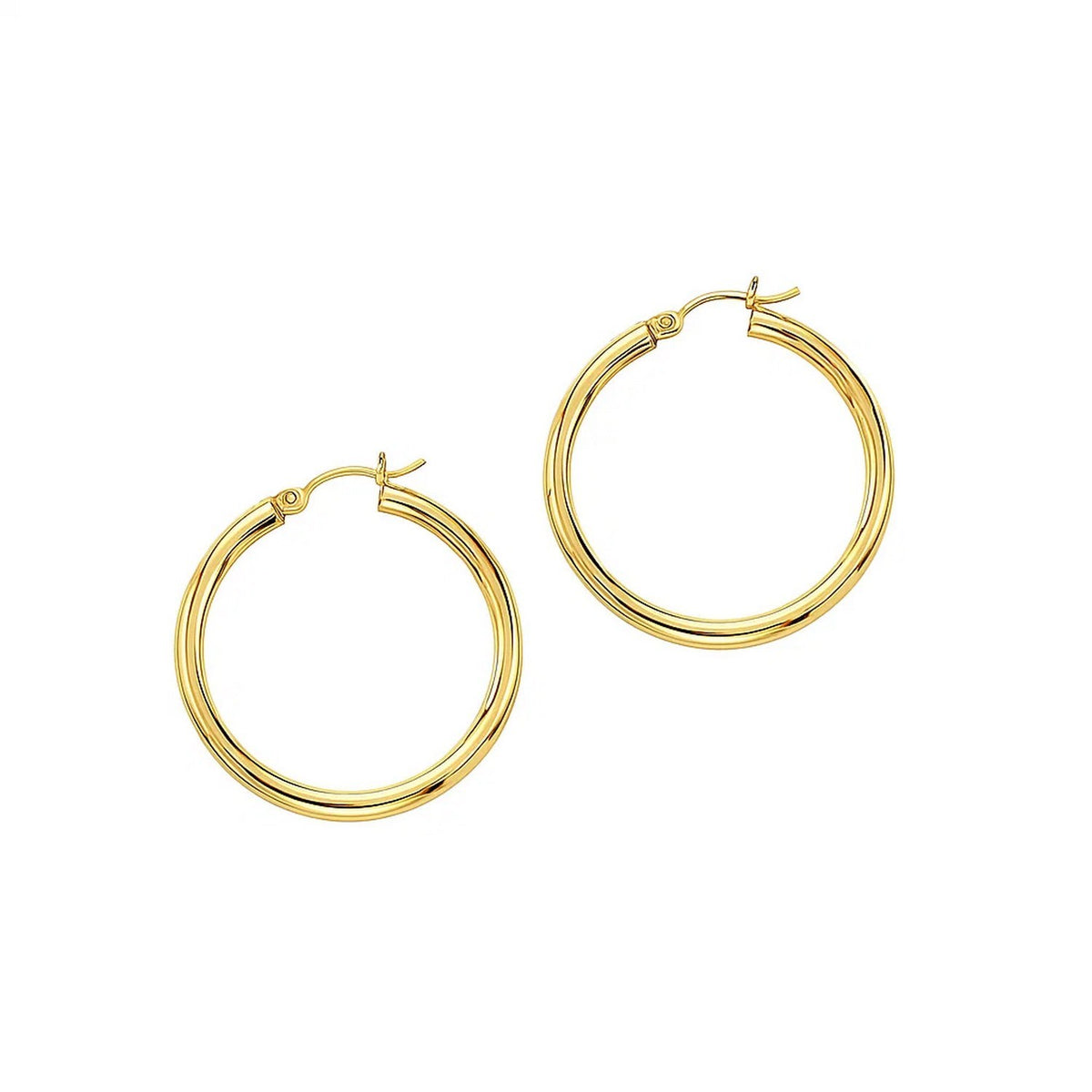14k Yellow Gold Polished Hoop Earrings