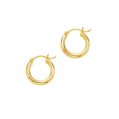 14k Yellow Gold Polished Hoop Earrings