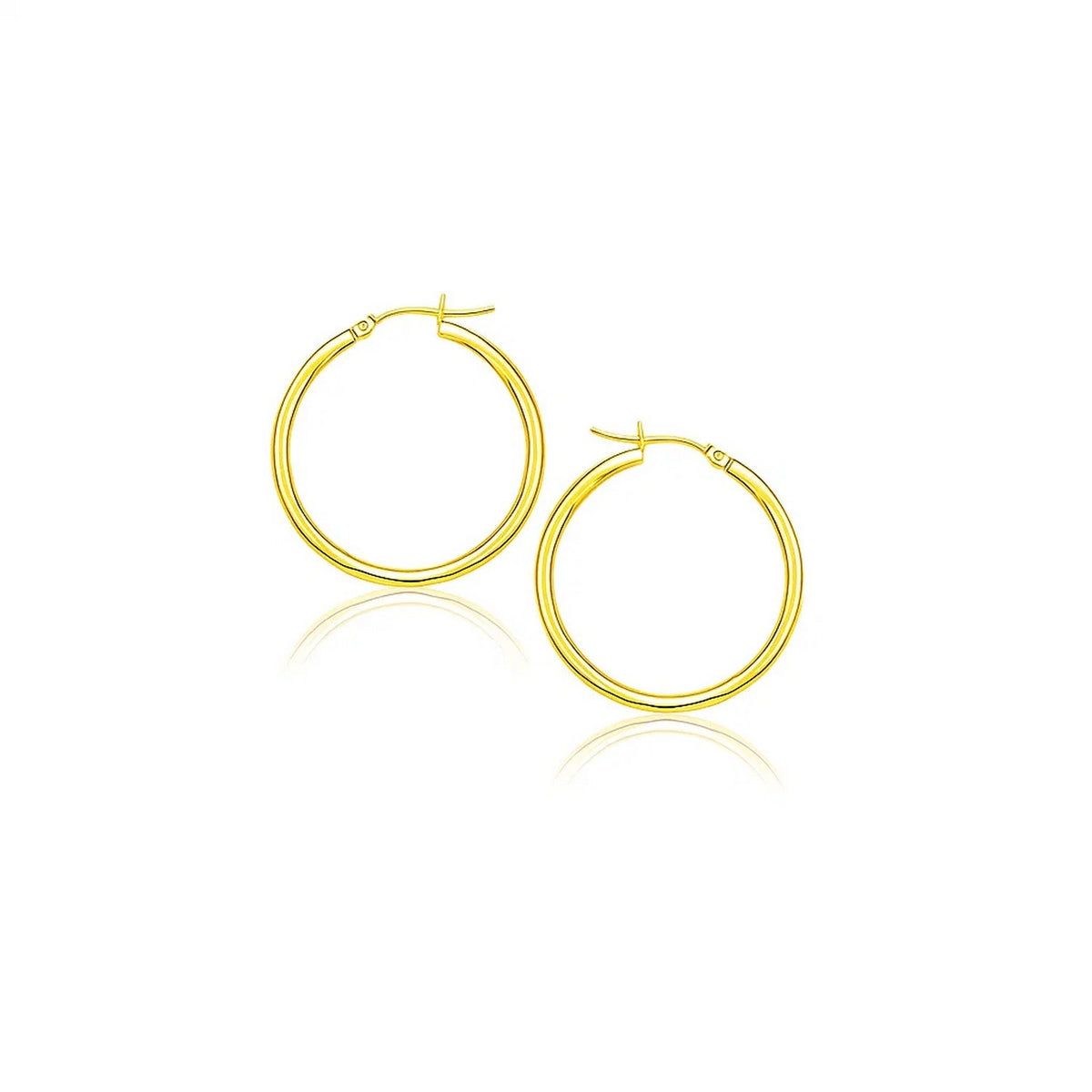 14k Yellow Gold Polished Hoop Earrings