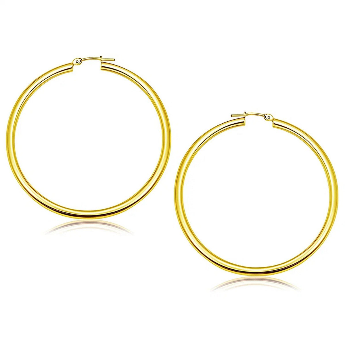 14k Yellow Gold Polished Hoop Earrings