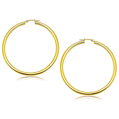 14k Yellow Gold Polished Hoop Earrings