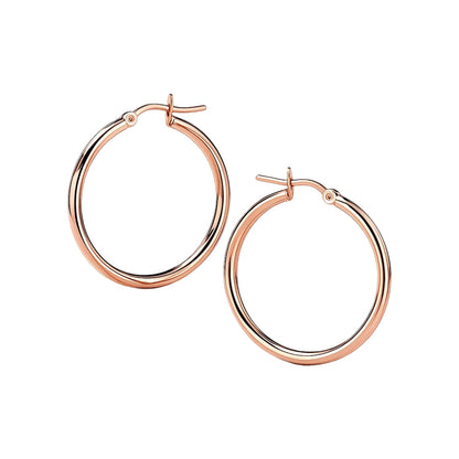 14k Rose Gold Polished Hoop Earrings