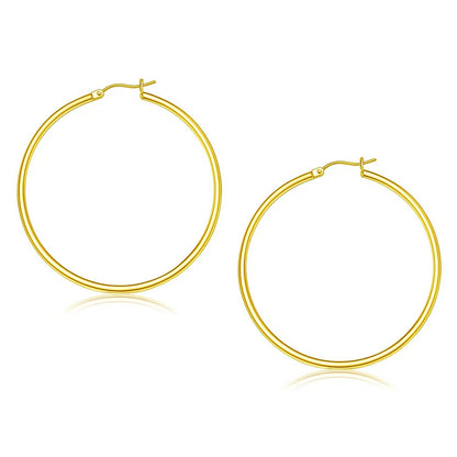 14k Yellow Gold Polished Hoop Earrings