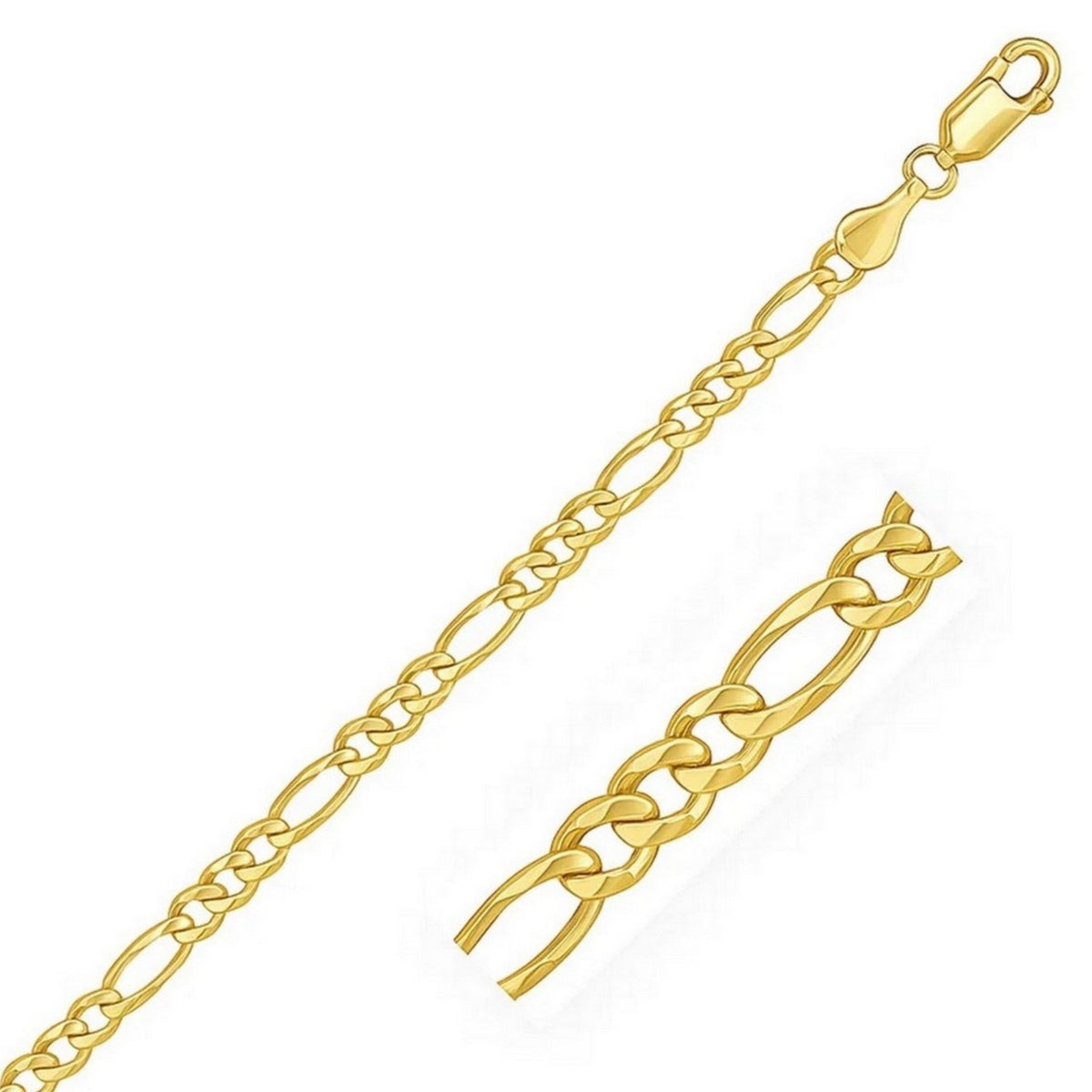 14k Yellow Gold Solid Figaro Chain