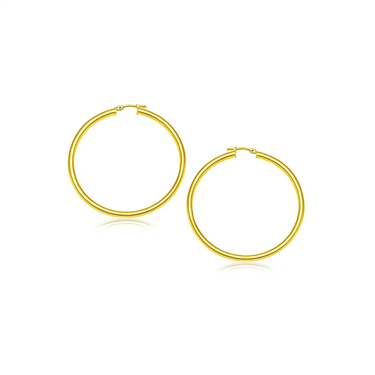 14k Yellow Gold Polished Hoop Earrings