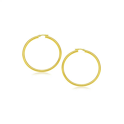14k Yellow Gold Polished Hoop Earrings